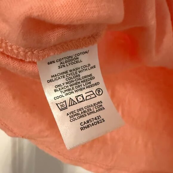 Loft Outlet | Coral Orange Button Detail Short Sleeve Top | Size M - Picture 6 of 6